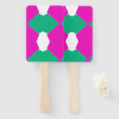 Farbenfrohe moderne rosa und grüne Abstrakte Kunst Fächer (Vorne und Hinten)