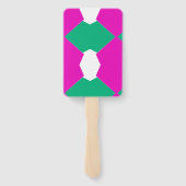 Farbenfrohe moderne rosa und grüne Abstrakte Kunst Fächer (Rückseite)