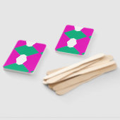 Farbenfrohe moderne rosa und grüne Abstrakte Kunst Fächer (Non-assembled)