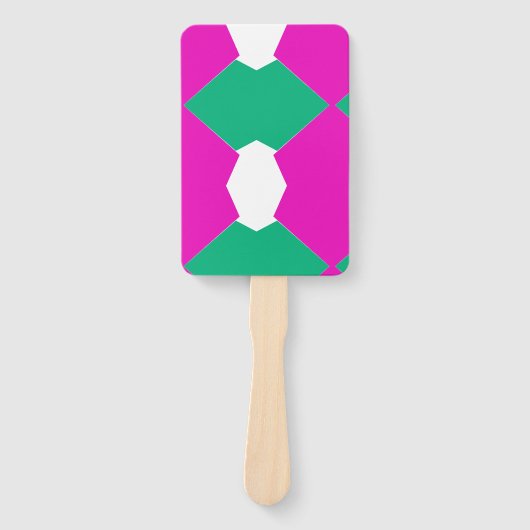 Farbenfrohe moderne rosa und grüne Abstrakte Kunst Fächer (Vorderseite)