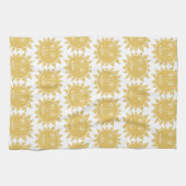 Farbenfrohe moderne Sonnen-Gelb-Muster Geschirrtuch (Horizontal)