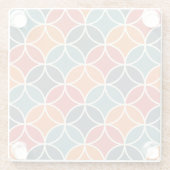 Farbenfrohe moderne Stilelemente aus dem Mittelalt Glasuntersetzer (Rückseite)