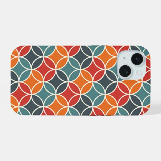 Farbenfrohe moderne Stilelemente aus dem Mittelalt iPhone 15 Hülle (Rückseite (Horizontal))