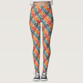 Farbenfrohe moderne Stilelemente aus dem Mittelalt Leggings (Vorderseite)