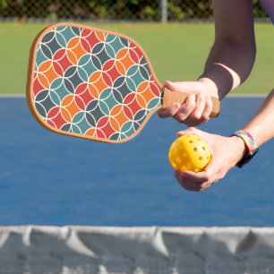 Farbenfrohe moderne Stilelemente aus dem Mittelalt Pickleball Schläger