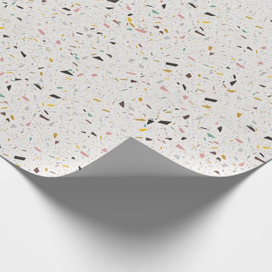 Farbenfrohe moderne Terrazzo Textur Muster Geschenkpapier (Ecke)
