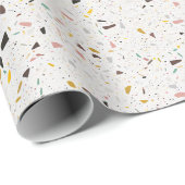 Farbenfrohe moderne Terrazzo Textur Muster Geschenkpapier (Rolleneckpunkt)