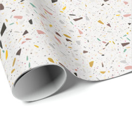 Farbenfrohe moderne Terrazzo Textur Muster Geschenkpapier