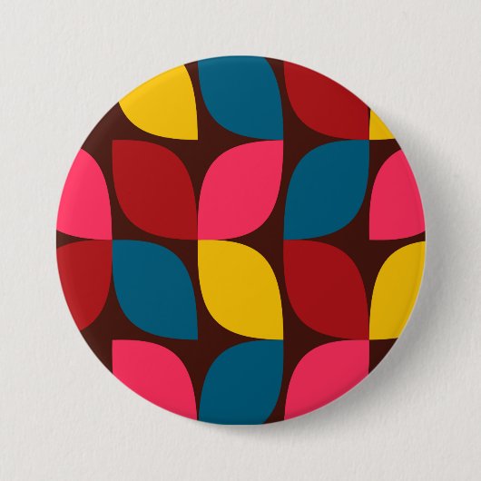 Farbenfrohe, moderne, trendige, urbane Blume Button (Vorderseite)