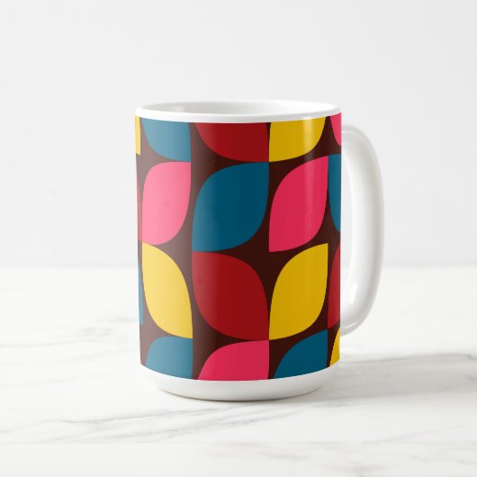 Farbenfrohe, moderne, trendige, urbane Blume Kaffeetasse (VorderseiteRechts)