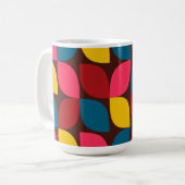 Farbenfrohe, moderne, trendige, urbane Blume Kaffeetasse (Vorderseite Links)