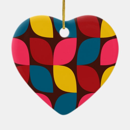 Farbenfrohe, moderne, trendige, urbane Blume Keramik Ornament (Hinten)