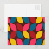 Farbenfrohe, moderne, trendige, urbane Blume Postkarte (Vorne/Hinten)