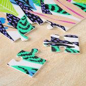 Farbenfrohe moderne tropische Blätter Muster Puzzle (Seite)