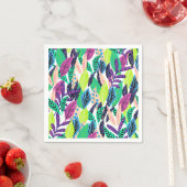 Farbenfrohe moderne tropische botanische Muster Serviette (Beispiel)