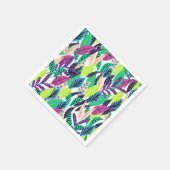 Farbenfrohe moderne tropische botanische Muster Serviette (Ecke)