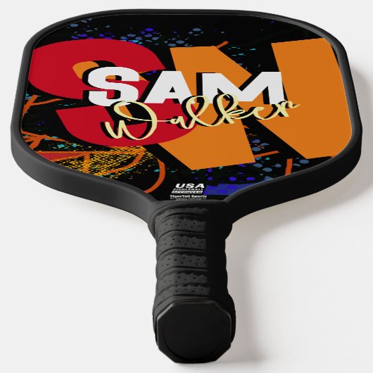 Farbenfrohe moderne Typografie Pickleball Schläger (Ablage )