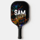 Farbenfrohe moderne Typografie Pickleball Schläger (Rückseite)