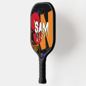 Farbenfrohe moderne Typografie Pickleball Schläger (Links)