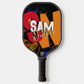 Farbenfrohe moderne Typografie Pickleball Schläger (Vorderseite)