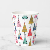 Farbenfrohe moderne Urlaubsmuster Pappbecher (Rückseite)