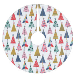 Farbenfrohe moderne Urlaubsmuster Polyester Weihnachtsbaumdecke