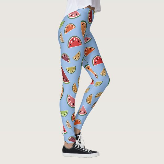 Farbenfrohe Moderne Wassermelone Muster Leggings (Rechts)