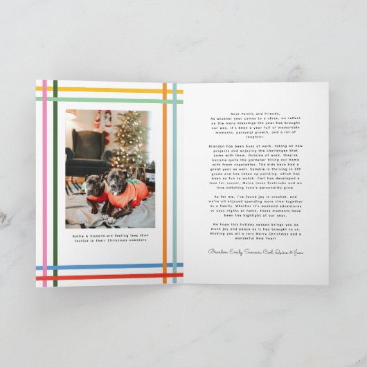 Farbenfrohe moderne Wavy Frame Falten Foto Weihnac Karte (Innenseite)