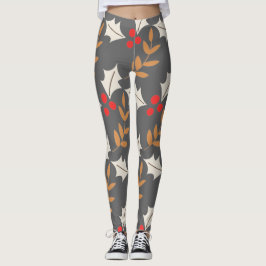 Farbenfrohe Moderne Weihnachten Grau Heilige Mistl Leggings