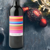 Farbenfrohe moderne Weihnachten  Weinetikett