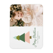 Farbenfrohe moderne Weihnachtsbaum-Foto Magnet (Vertikal)