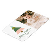 Farbenfrohe moderne Weihnachtsbaum-Foto Magnet (Linke Seite)