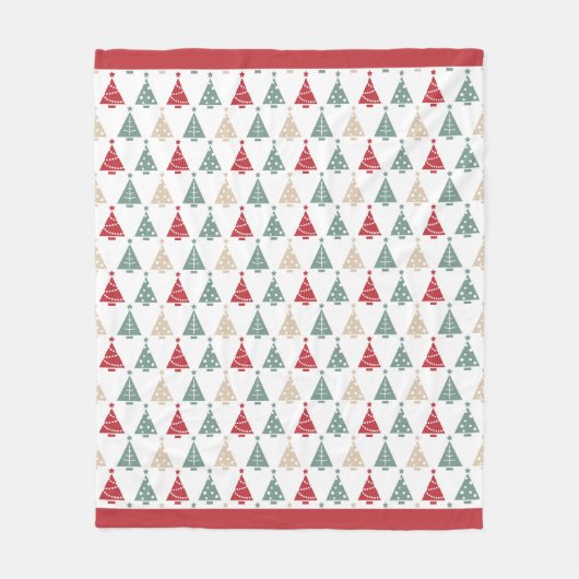 Farbenfrohe moderne Weihnachtsbaummuster Fleecedecke (Vorderseite)