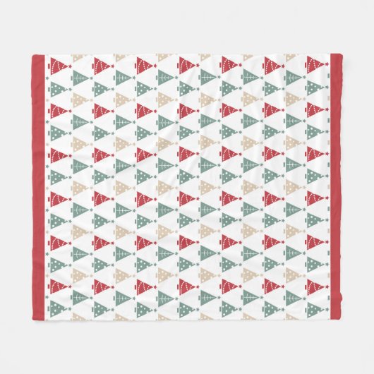 Farbenfrohe moderne Weihnachtsbaummuster Fleecedecke (Vorderseite (Horizontal))