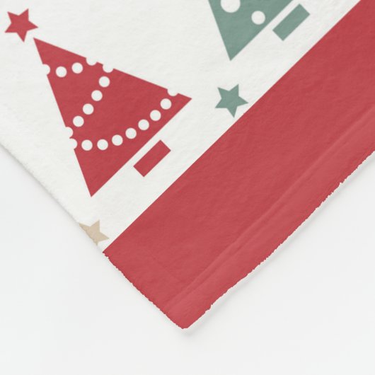 Farbenfrohe moderne Weihnachtsbaummuster Fleecedecke (Ecke)