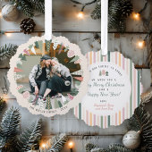 Farbenfrohe Moderne Weihnachtsbaumwelt Foto IVORY Ornament Karte