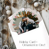 Farbenfrohe Moderne Weihnachtsbaumwelt Foto IVORY Ornament Karte