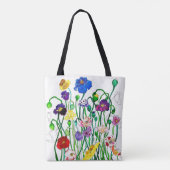 Farbenfrohe, moderne wilde Mohntasche Tasche (Rückseite)