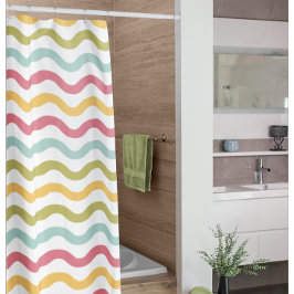 Farbenfrohe Moderne Zigzag Muster Duschvorhang