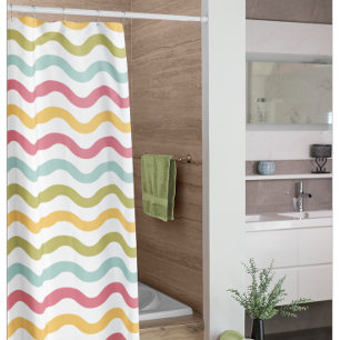 Farbenfrohe Moderne Zigzag Muster Duschvorhang