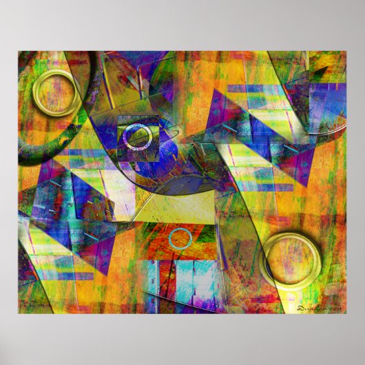 Farbenfrohe ModerneAbstract Geometric Art Poster (Vorne)