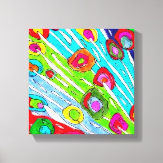 Farbenfrohe Mohnblume Blume überzogen Canvas - 10" Leinwanddruck (Vorderseite)
