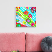 Farbenfrohe Mohnblume Blume überzogen Canvas - 10" Leinwanddruck (Insitu (Wohnzimmer))