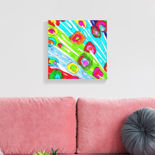 Farbenfrohe Mohnblume Blume überzogen Canvas - 10" Leinwanddruck (Insitu (Wohnzimmer))