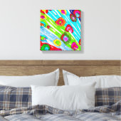 Farbenfrohe Mohnblume Blume überzogen Canvas - 10" Leinwanddruck (Insitu (Schlafzimmer))