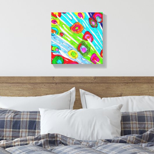 Farbenfrohe Mohnblume Blume überzogen Canvas - 10" Leinwanddruck (Insitu (Schlafzimmer))