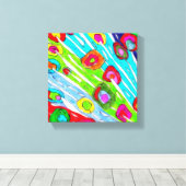 Farbenfrohe Mohnblume Blume überzogen Canvas - 10" Leinwanddruck (Insitu (Holzboden))