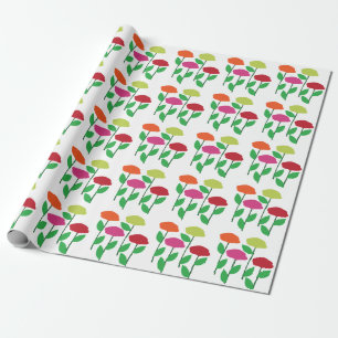 Farbenfrohe Mohnblumen Baby Shower Geburtstag Geschenkpapier