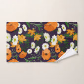 Farbenfrohe Mohnblüten, Orangen und lila Badhandtuch Set (Handtuch)