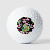 Farbenfrohe Mohnsommer-Blume Golfball (Vorderseite)